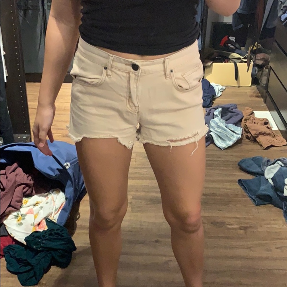Pink jean shorts